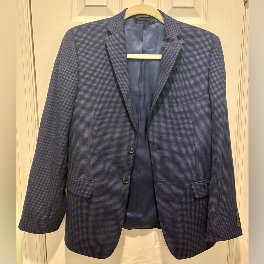 Hart Schaffner Marx Navy Textured Blazer Sportcoat Boys 16 Regular